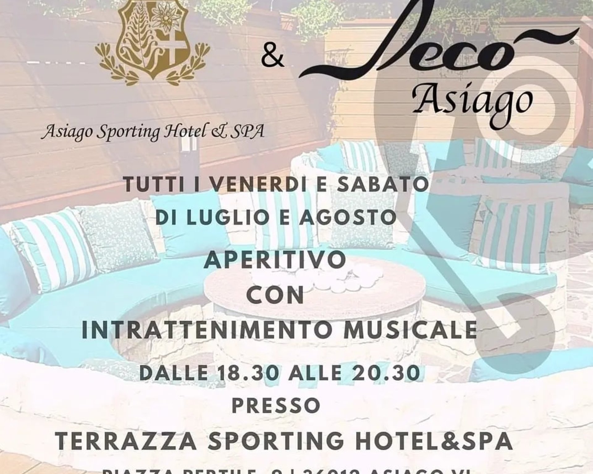 Aperitivo con musica presso la terazza dell'Asiago Sporting Hotel & Spa ...
