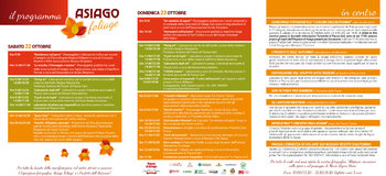 Asiago foliage programma Asiago foliage programma