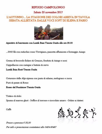 Cena autunno al Rifugio Campolongo Cena autunno al Rifugio Campolongo
