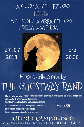 Cena birra luna piena Rifugio Campolongo Cena birra luna piena Rifugio Campolongo