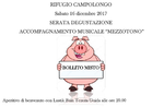 Serata di degustazione "BOLLITO MISTO" con musica dal vivo al Rifugio Campolongo, Rotzo - 16 dicembre 2017