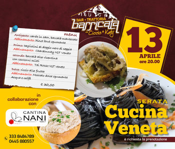 Cena con cucina veneta alla trattoria La Barricata Cena con cucina veneta alla trattoria La Barricata