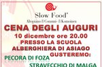 Cena degli auguri di Natale con Slow Food, Asiago, 10 dicembre 2016