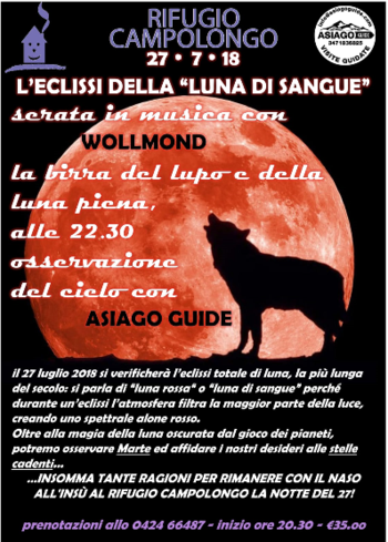 Cena luna rossa al Rifugio Campolongo