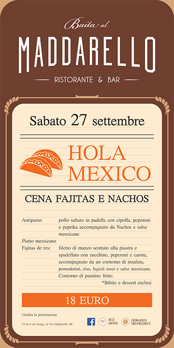 Cena Messicana al Ristorante Baita Maddarello, Asiago Cena Messicana al Ristorante Baita Maddarello, Asiago