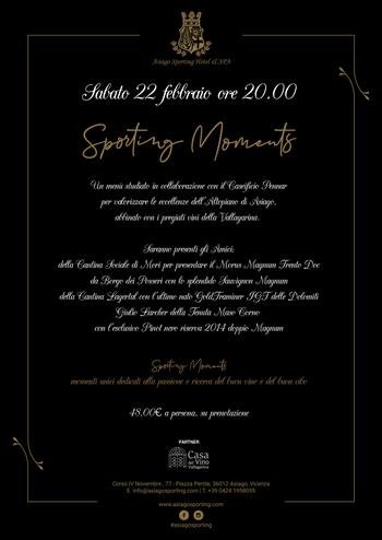 Cena Sporting moments ad Asiago 