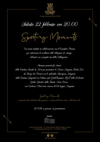 Cena Sporting moments ad Asiago Cena Sporting moments ad Asiago
