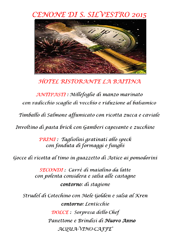 Cenone capodanno 2016 Baitina Asiago