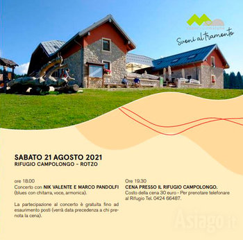 Concerto e cena presso il Rifugio Campolongo 21 agosto 2021