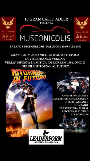 Esposizione Delorean Ritorno al Futuro ad Asiago