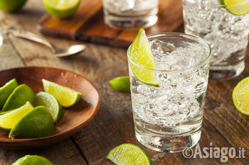 Gin tonic con fetta di lime