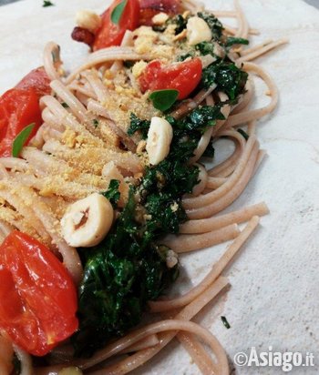 linguine con battuta di tarassaco di Conco