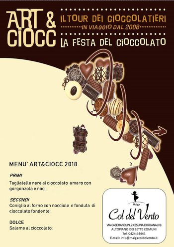 Menu art and ciocc 2018 Malga Col del Vento