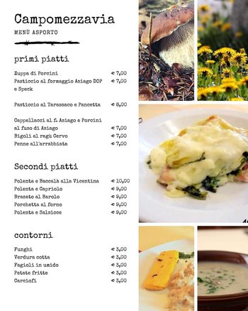 Menu da asporto Ristorante Campomezzavia Menu da asporto Ristorante Campomezzavia