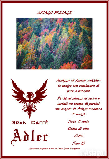 Menu degustazione gran caffe adler per asiago foliage