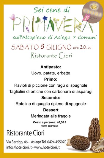 Menu primavera Ciori