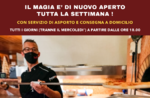 La Pizzeria Ristorante Magia di Asiago la sera continua con il servizio di asporto e domicilio