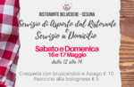 Pranzo a domicilio del Ristorante Belvedere di Cesuna Sabato e domenica 16 e 17 maggio