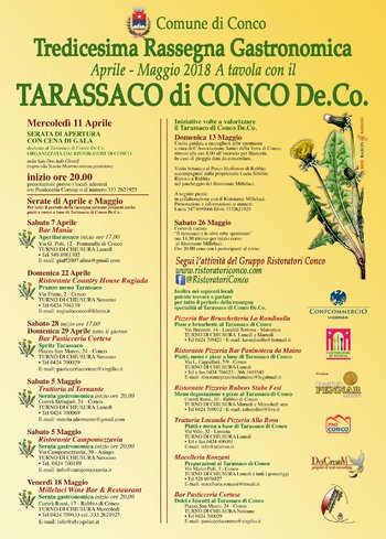 At the table with the DANDELION CONCO-13th culinary event on the Asiago plateau-April-May 2018