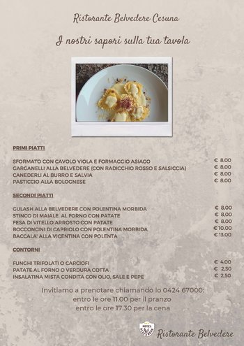 Ristorante Belvedere menu asporto e domicilio Ristorante Belvedere menu asporto e domicilio