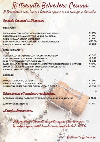 Ristorante Hotel Belvedere asporto e domicilio cena 31 dicembre e 1 gennaio Ristorante Hotel Belvedere asporto e domicilio cena 31 dicembre e 1 gennaio