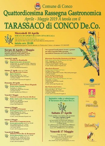 At the table with the DANDELION CONCO-14th culinary event on the Asiago plateau-April and may 2019