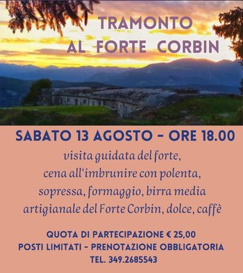 Tramonto al Forte Corbin - visita guidata e cena