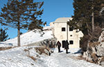 Schneeschuhwanderung zum Fort STRONG Krieg Campolongo mit Führer, 9. Marz