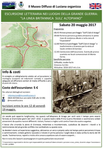 Escursione sui luoghi della Grande Guerra - 20 maggio 2017