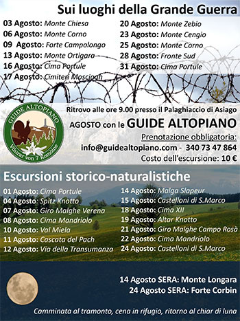 Locandina escursioni Guide Altopiano Agosto 2013