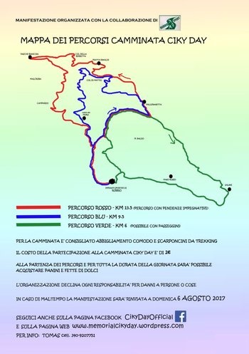 Mappa percorsi ciky day Mappa percorsi ciky day
