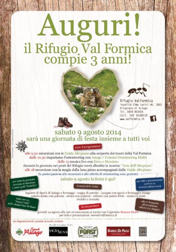 Rifugio Val Formica compie 3 anni Altopiano di Asiago