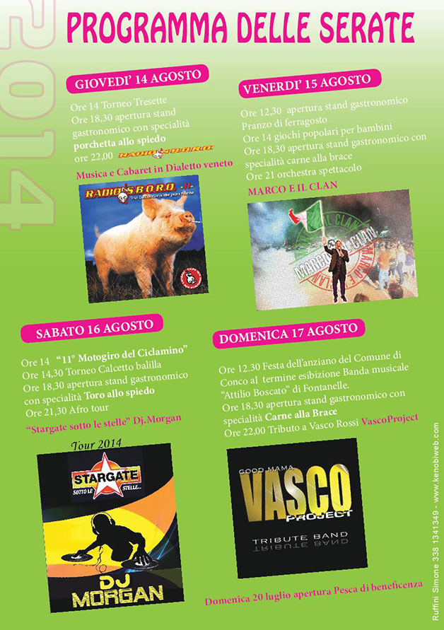 Programma 63ª Festa del Ciclamino a Fontanelle di Conco