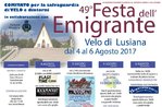 FESTA DELL'EMIGRANTE a Velo di Lusiana - Altopiano di Asiago - Dal 4 al 6 agosto 2017