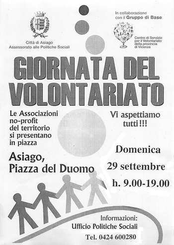 Giornata volontariato 2019 ad Asiago