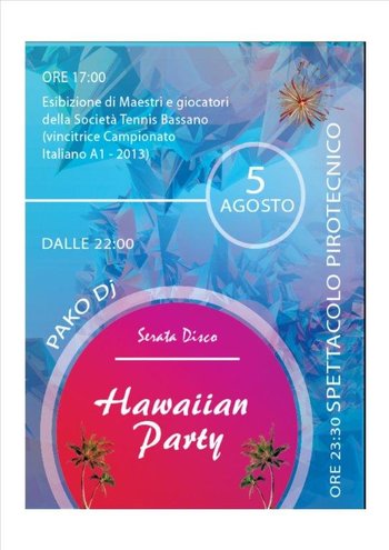 Hawaiian party e spettacolo pirotecnico a Conco 