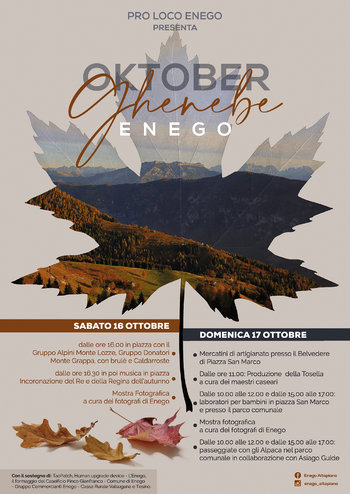 Oktober Ghenebe festa d'autunno a Enego - 16 e 17 ottobre 2021