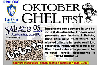 Oktober Ghel Fest a Gallio