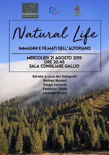 Serata Natural Life a Gallio