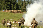 Battle reenactment of three mountains to 95 ^ occurrence, the 7 July Gallio