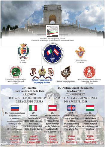 Incontro italo austriaco per la pace 2019 ad Asiago Incontro italo austriaco per la pace 2019 ad Asiago