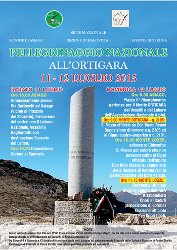 Pellegrinaggio Ortigara 2015