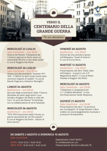 Verso il Centenario della Grande Guerra Per non dimenticare