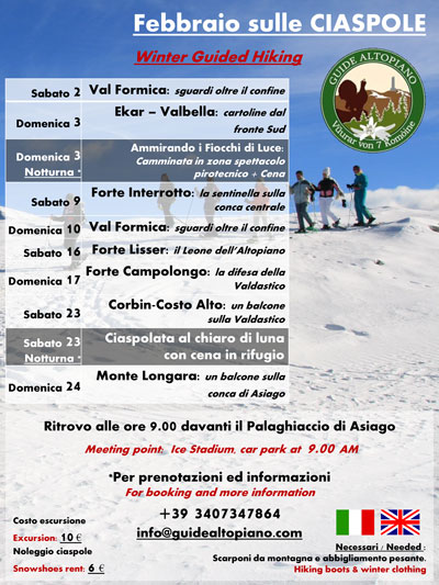 Ciaspolate Guide Altopiano Febbraio 2013
