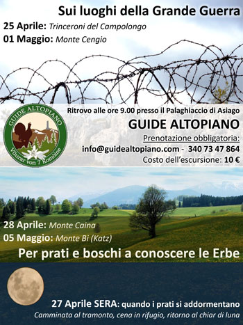 Locandina escursioni Guide Altopiano Primavera 2013