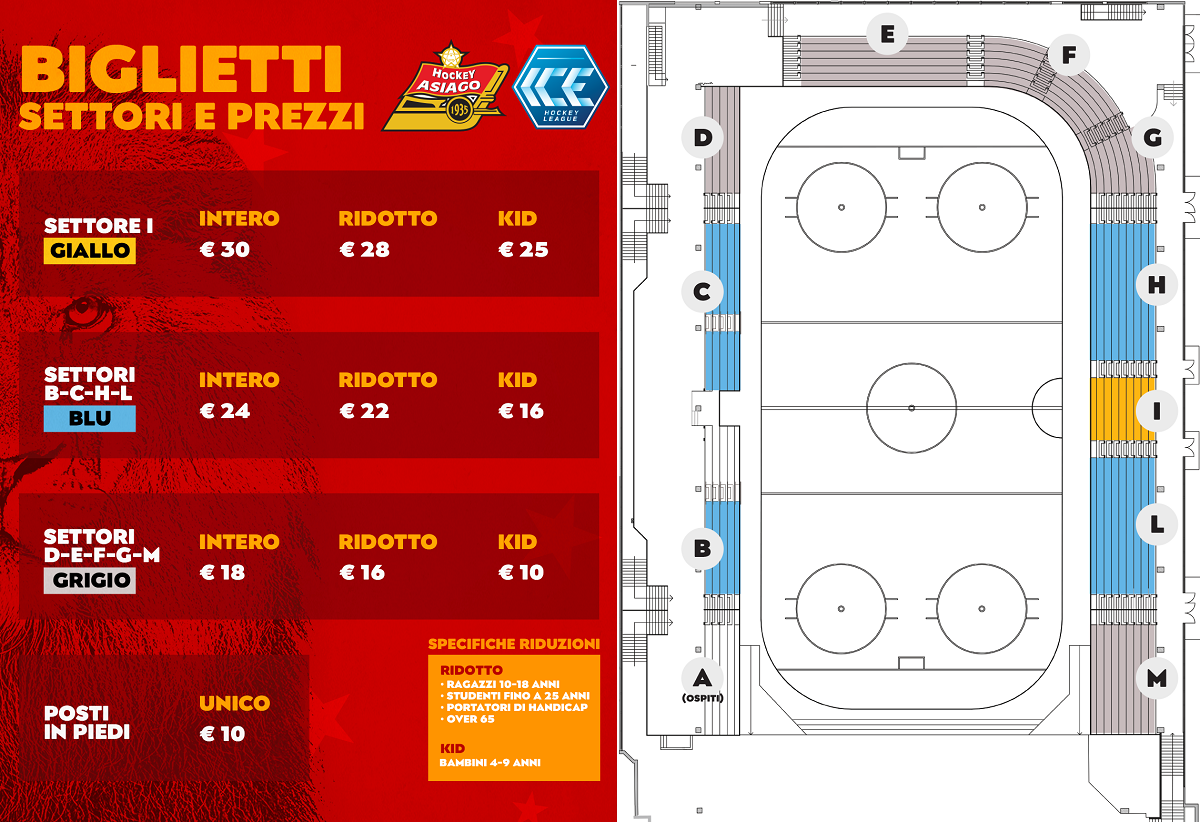 Hockey ghiaccio Asiago Calendario partite campionato ICE Hockey League 2022/2023