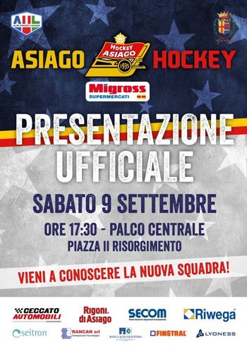 Presentazione squadra hockey asiago 2017/2018 Presentazione squadra hockey asiago 2017/2018
