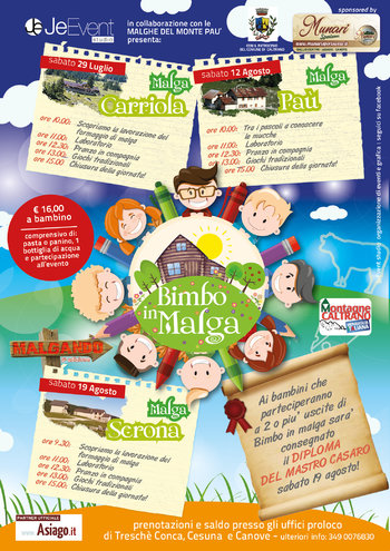 BIMBO IN MALGA 2017-children's activity Days on the Asiago plateau