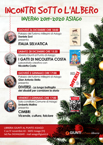 INCONTRI CON L'AUTORE SOTTO L'ALBERO 2019-2020 - Rassegna letteraria a cura della Libreria Giunti al Punto di Asiago