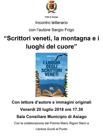 Incontro con Sergio Frigo ad Asiago Incontro con Sergio Frigo ad Asiago